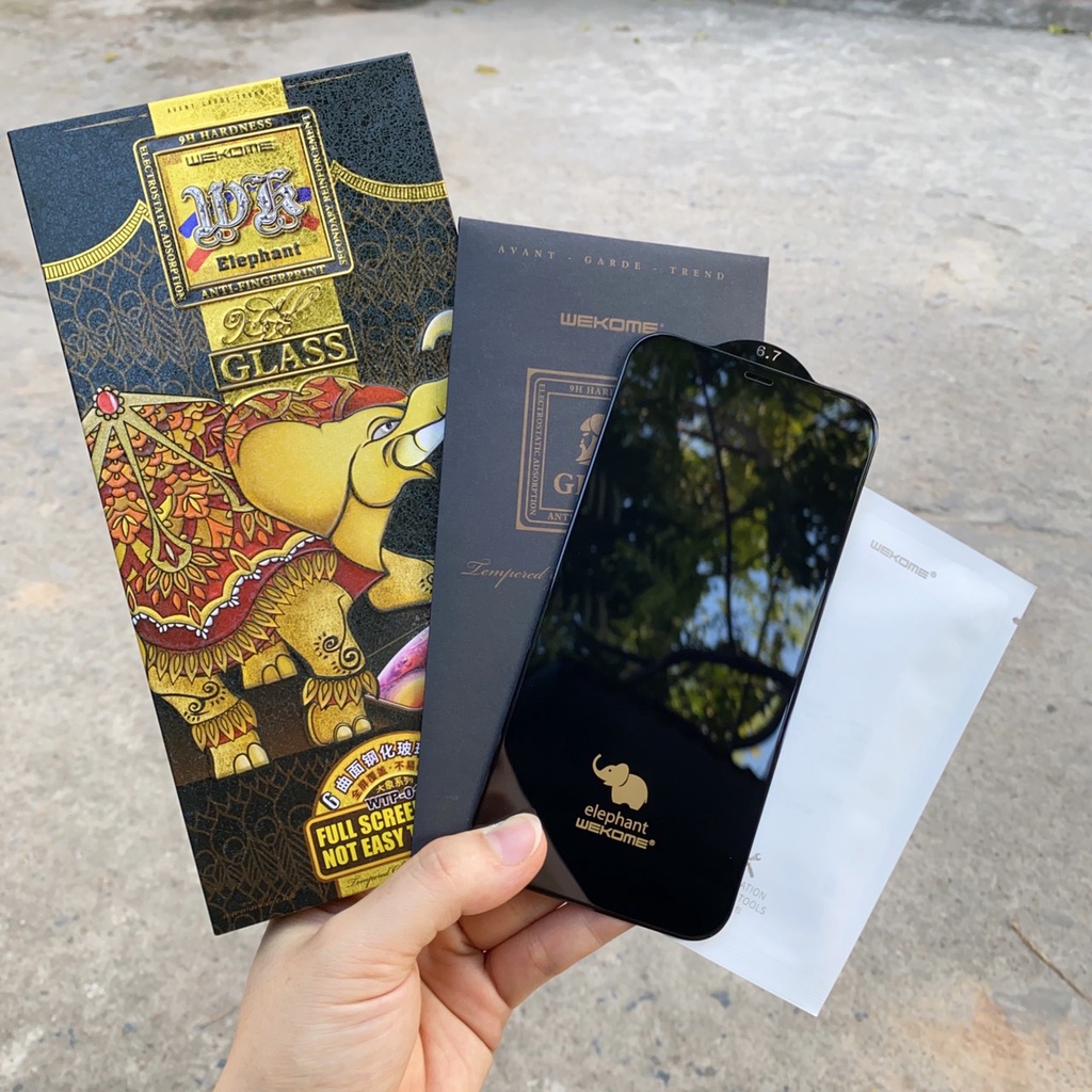 [Hàng Chính Hãng] Kính Cường lực cao cấp WK 018 Con voi 6D siêu cứng bóng Iphone X/Xs/Xr/Xsmax/11/12/13/14/Pro/Max