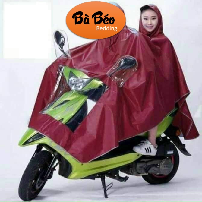 Áo mưa phản quang có kính che mặt 2 đầu đi mưa có tai trùm gương thời trang