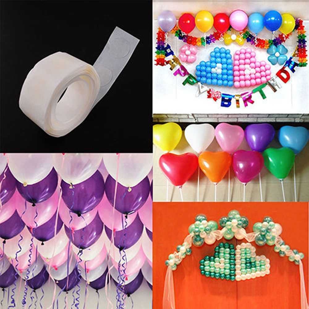 Bộ 100 Miếng Dán Hai Mặt Trong Suốt Dùng Trang Trí Bong Bóng Cho Tường/Trần Nhà/Trần Nhà DIY Không Để Lại Dấu Vết