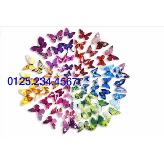 Decal dán tường combo 6 bộ bướm 3D đủ màu