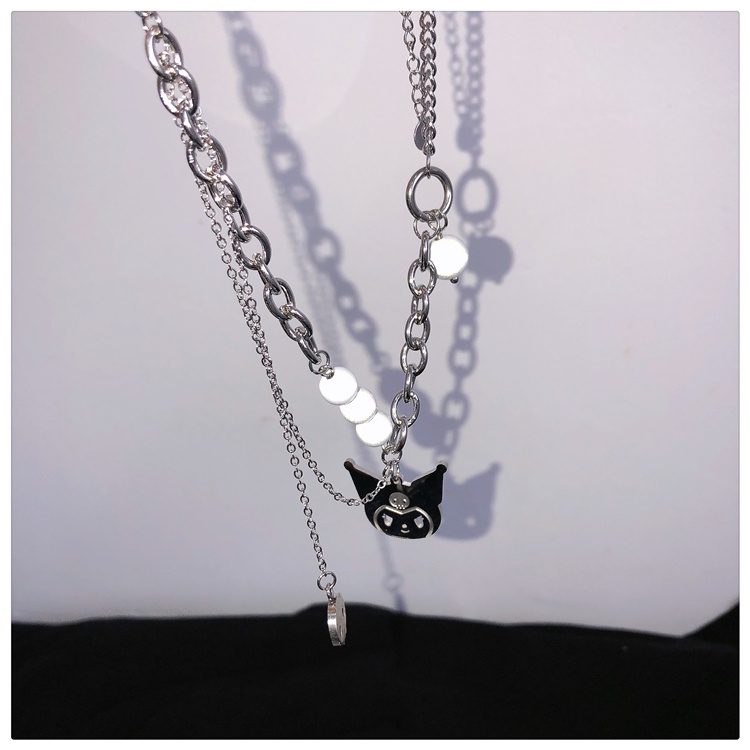 Vòng cổ Hình Mèo Phản Quang Đính Ngọc Trai Thời Trang Phong Cách hip hop Hàn Quốc