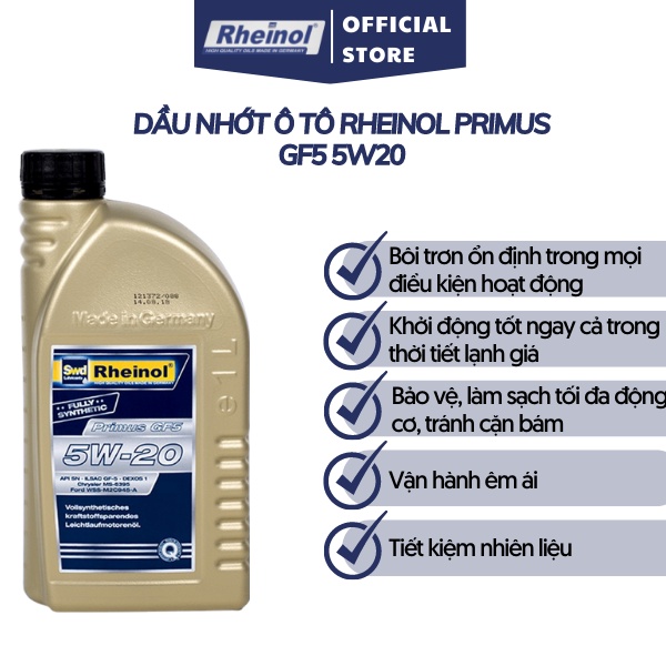 Dầu Nhớt Ô Tô Rheinol Primus GF5 5W20 - Hàng nhập khẩu cao cấp Đức 1L