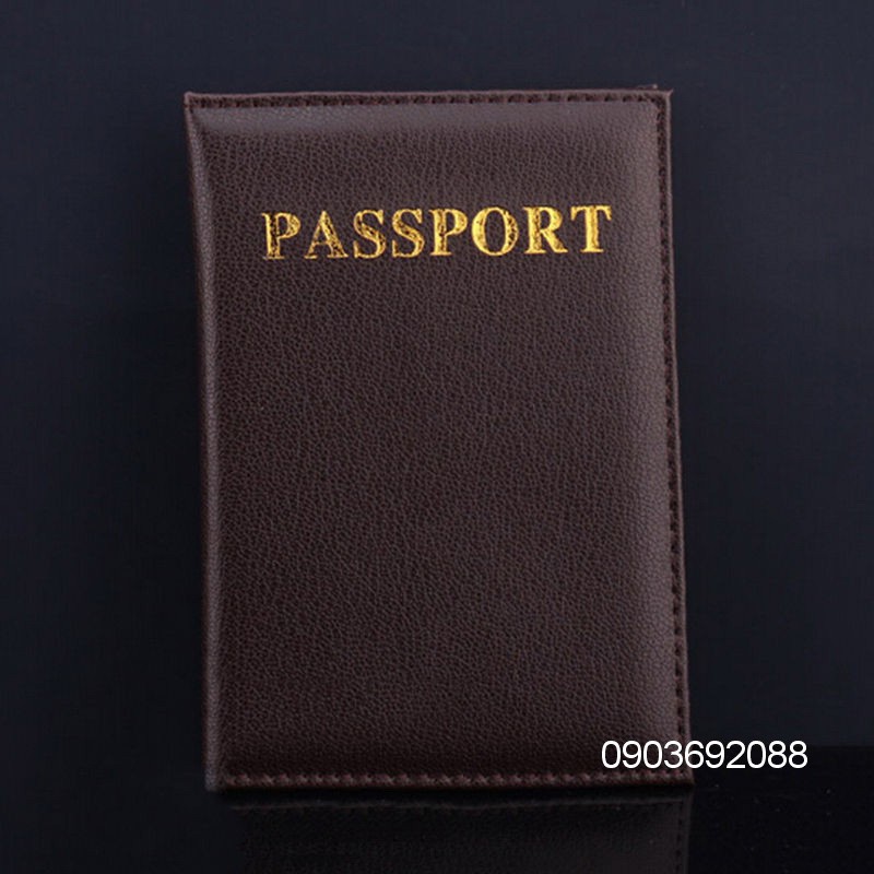 Ví đựng passport HCM, bìa bọc hộ chiếu da PU, màu basic, chữ dập kim, cover passport Ivy Store