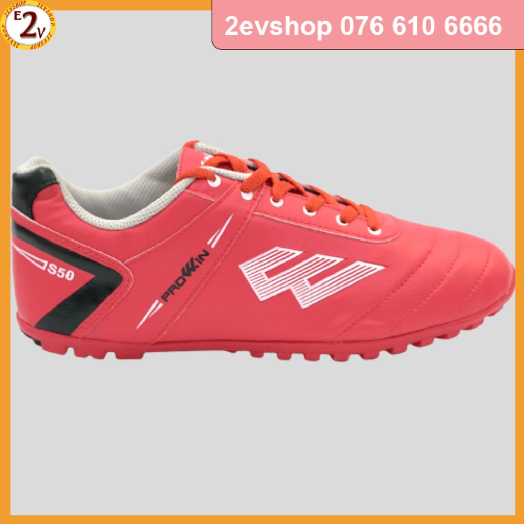 Giày đá bóng thể thao nam Prowin S50 Đỏ, giày đá banh cỏ nhân tạo chất lượng - 2EVSHOP