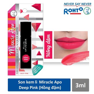 Son kem lì Miracle Apo Lip Lacquer Matte Deep Pink 3ml (Hồng đậm)