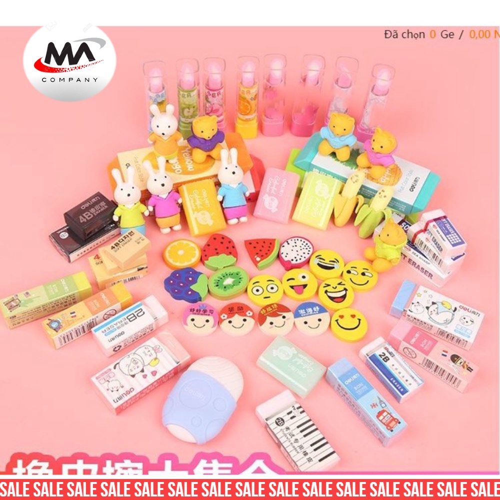 Combo 1 hộp gôm tẩy deli  chú lính  chì 3045 shop tuyển sỉ