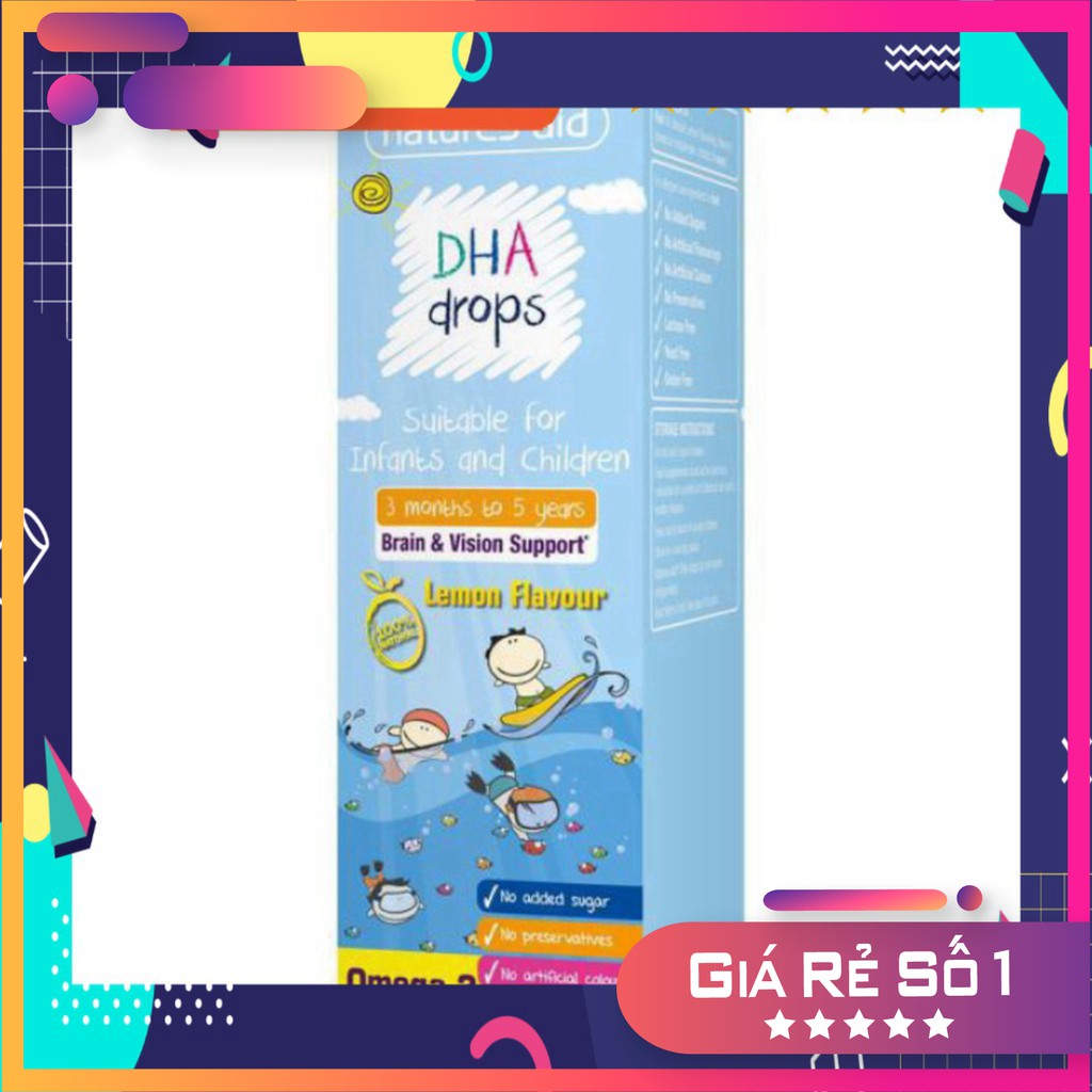 Vitamin Natures Aid DHA drop (50ml) (từ 3 tháng tuổi)