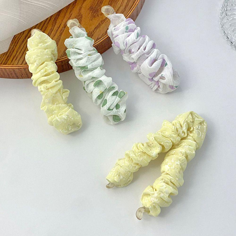 Kẹp Tóc Đuôi Ngựa Bằng Vải Họa Tiết Trái Chuối Phong Cách Cổ Điển Thời Trang Dành Cho Nữ