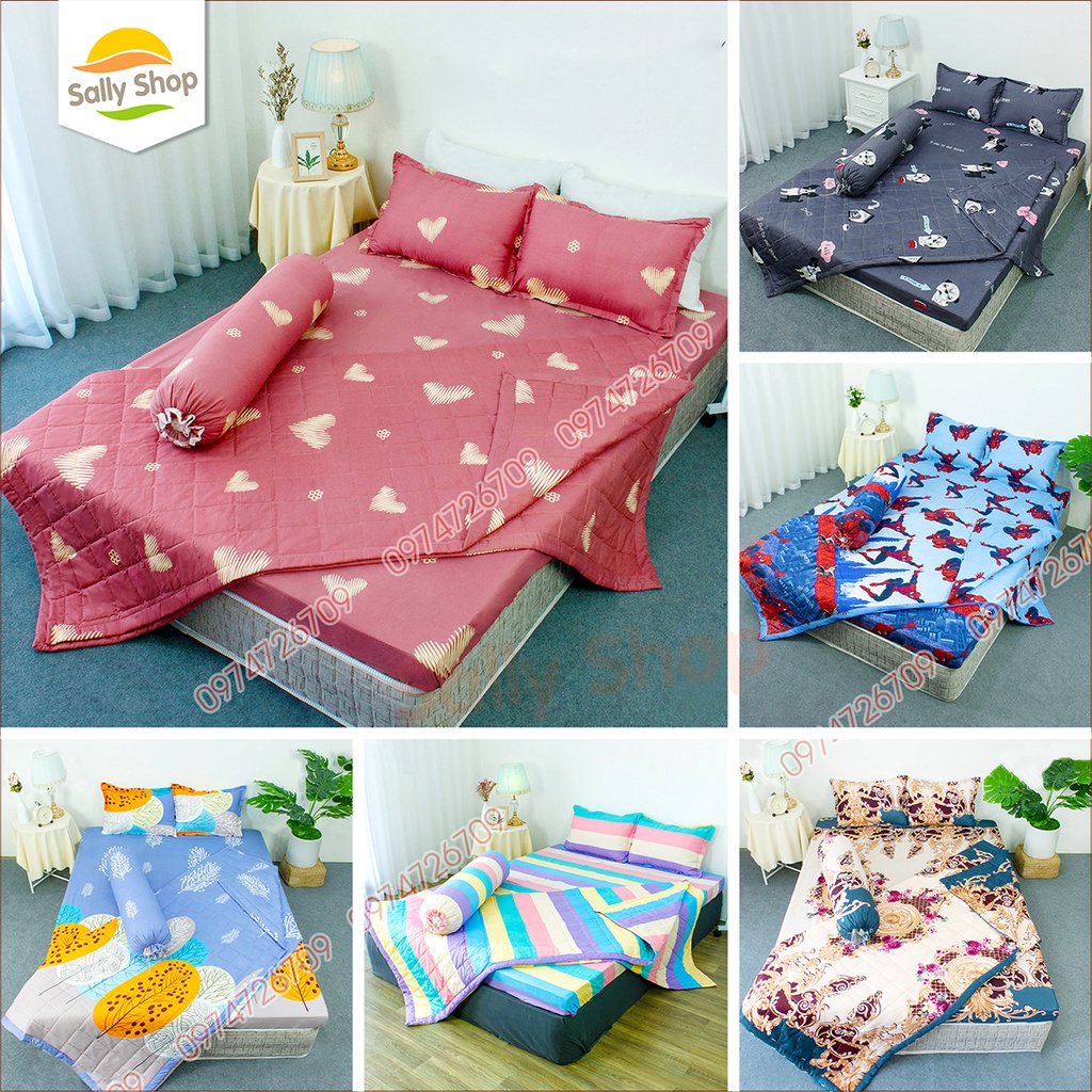 Đủ Bộ 4 Món Chăn Ga Gối Hè Thu Chất Cotton Poly Mềm Mát Thấm Hút Mồ Hôi Mẫu PIKACHU VÀNG
