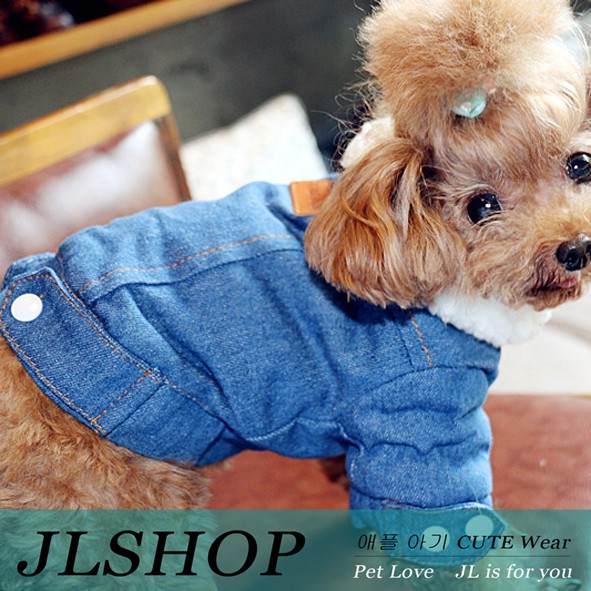 Áo khoác denim thiết kế thời trang cho thú cưng a2905