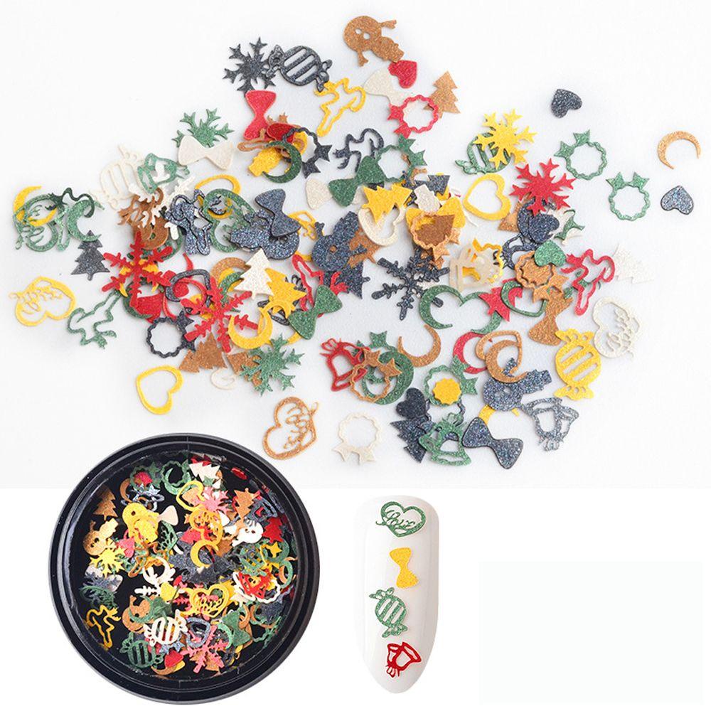 Hộp Sequin Lấp Lánh Họa Tiết Giáng Sinh 3D Nhiều Màu Sắc Dùng Trang Trí Móng Nghệ Thuật DIY