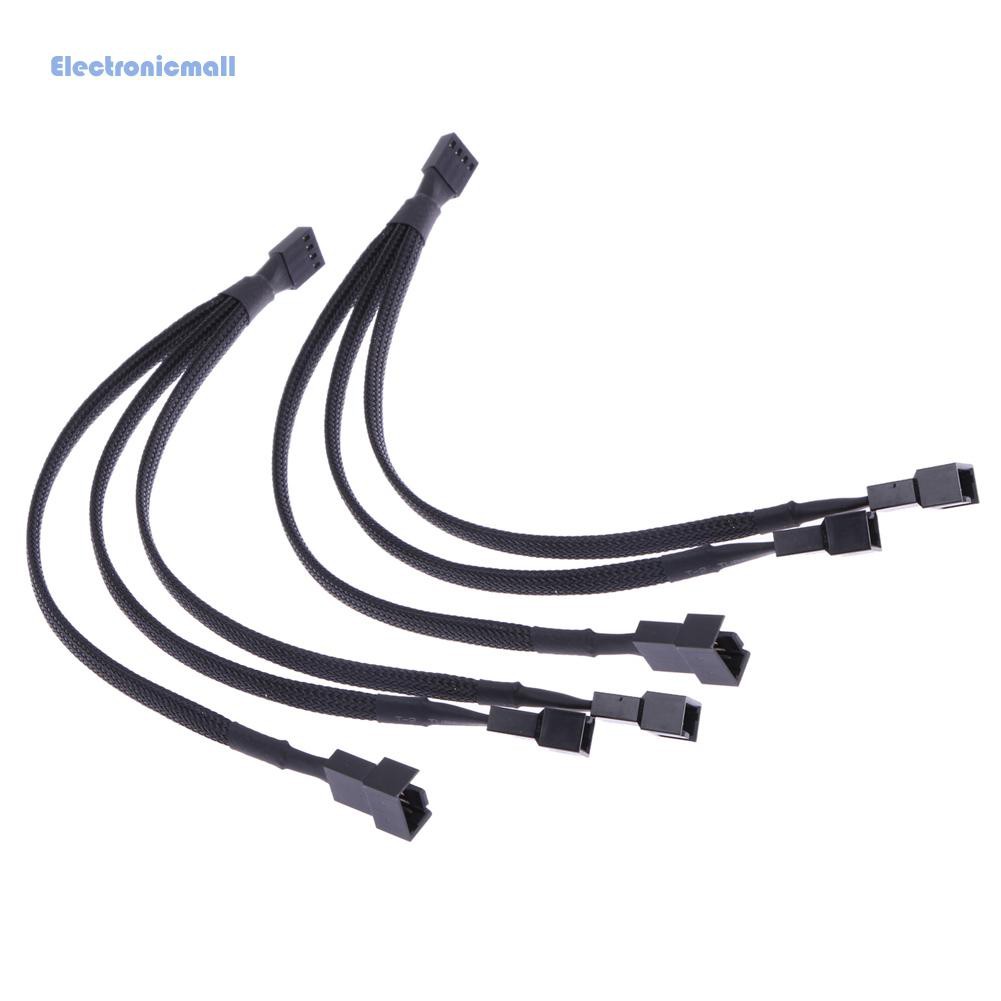 Dây cáp quạt PWM 4 chấu chia 1 đầu thành 3 đầu vỏ màu đen