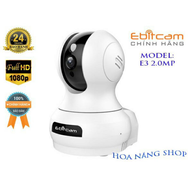 Camera IP EBITCAM E3 Cao cấp Chính hãng - 2.0Mp HD1080P + Thẻ nhớ