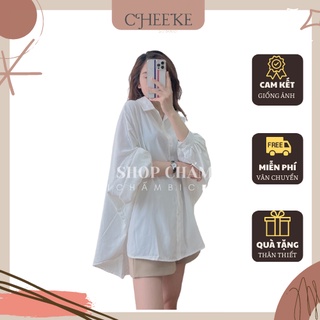 [ Có Video + Ảnh Thật ] Áo Sơ Mi Vạt Sau Dài Cheeke House Mã 1065