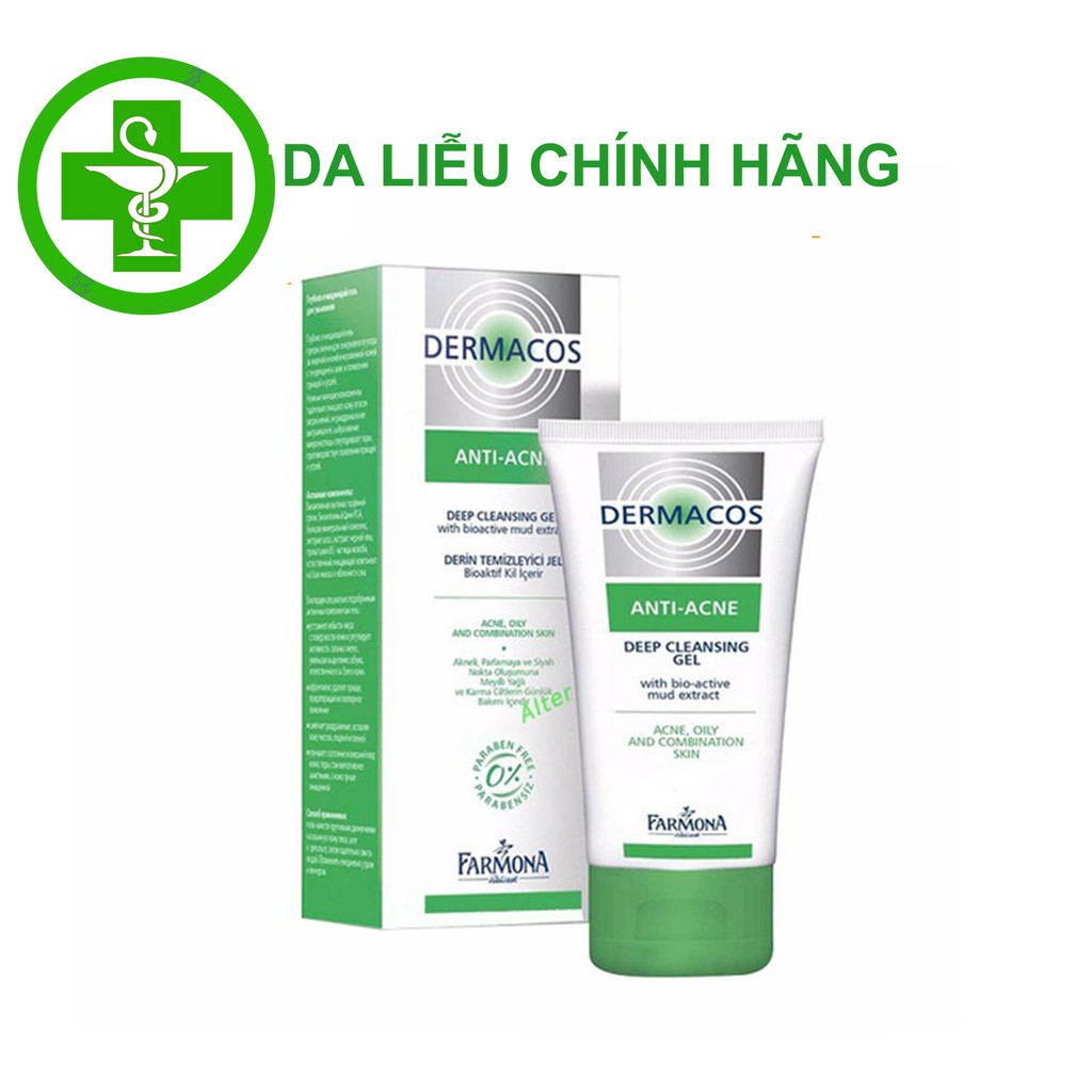 Sữa Rửa Sạch Sâu, Ngừa Mụn Dermacos Anti-Acne Deep Cleansing Gel 150Ml