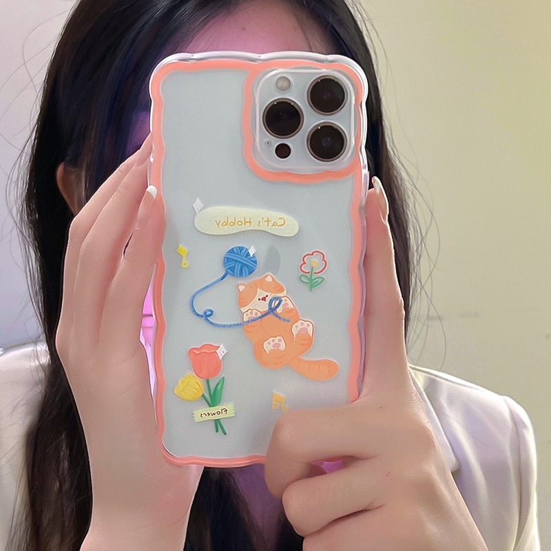 Ốp lưng iphone Ốp Điện Thoại Họa Tiết Mèo Hoạt Hình Dễ Thương Cho Iphone 13Pro 12 11 / 14pro / xr 6 / 7 / 8p-14 Dinuo case