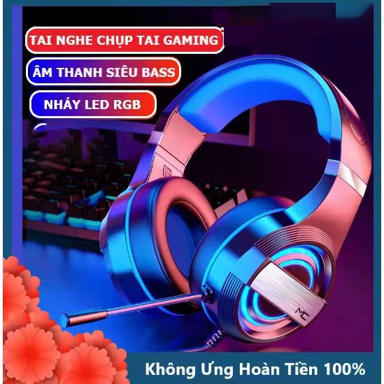 tai nghe có dây gaming chụp tai headphone có mic Chống Ồn HIFI chơi game cho  Điện Thoại Samsung xiaomi laptop pc #27