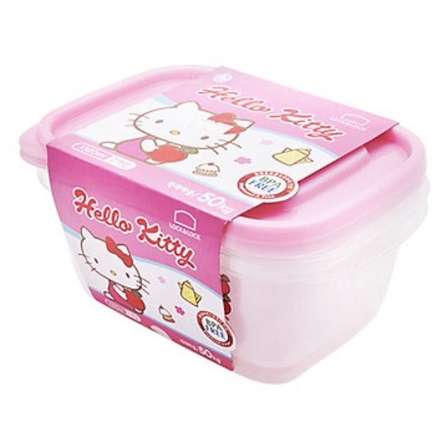 Bộ 2 Hộp Nhựa Hello Kitty Lock&amp;Lock - LKT807 - 1320Ml