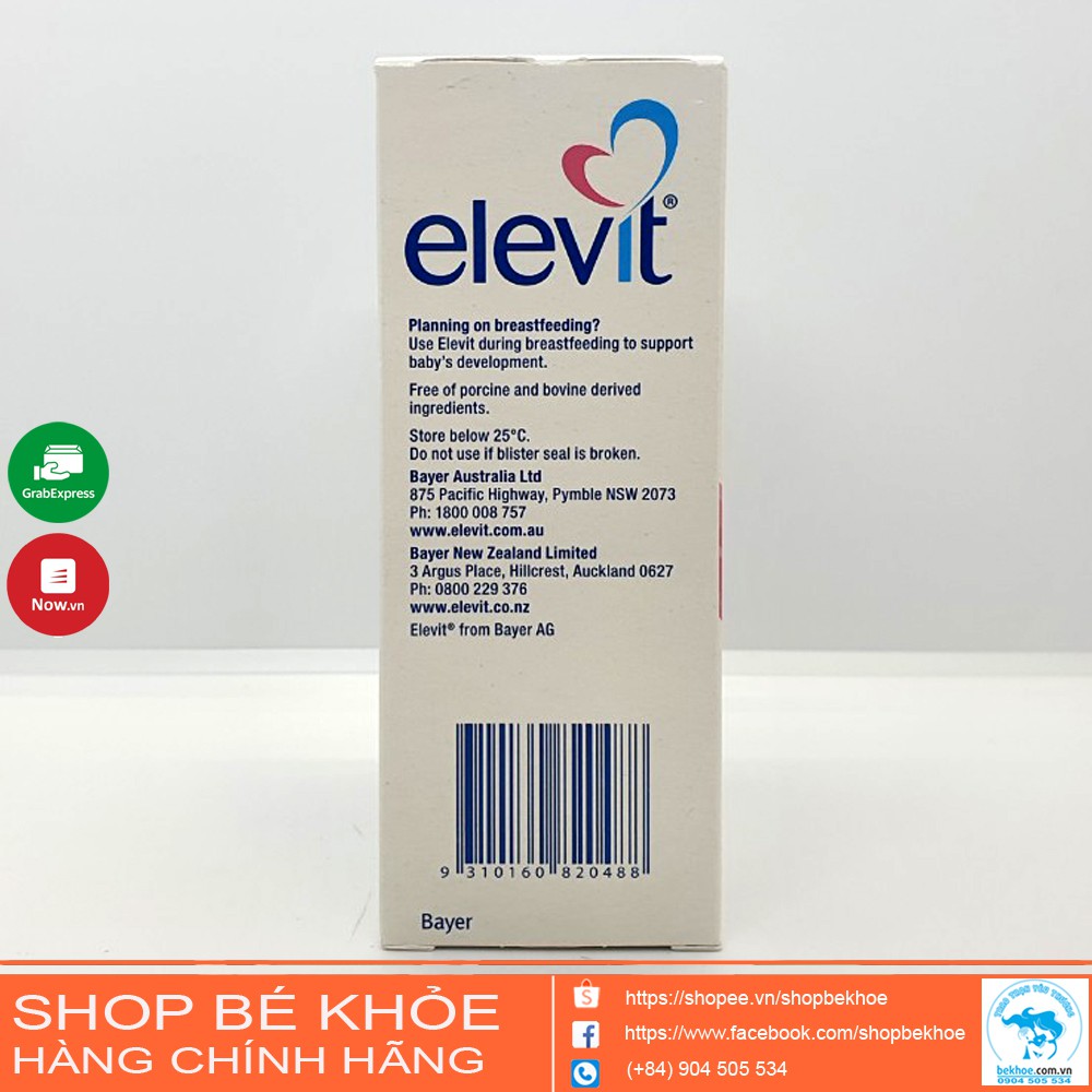 [Mã SKAMSALE8 giảm 10% đơn 200K] Elevit bà bầu 100v / Elevit sau sinh Breastfeeding 60v cho các mẹ bầu và sau sinh