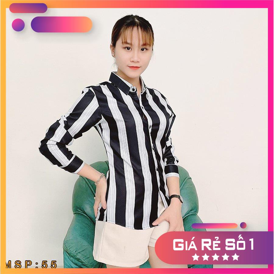 Áo sơ mi TSM họa tiết kẻ sọc lớn lịch lãm mã 55
