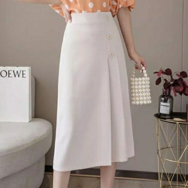 Chân váy A công sở dài qua gối chất tuyết mưa phong cách hàn