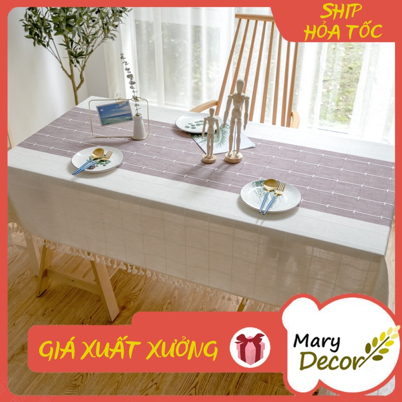 Khăn trải bàn cao cấp Mary Decor chất liệu cotton thêu - KBCC13