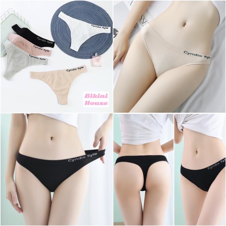 Quần Lót Nữ ❤️ Quần Lót Lọt Khe Sexy Cotton Co Giãn 4 Chiều phối viền chun chữ cá tính gợi cảm 7007