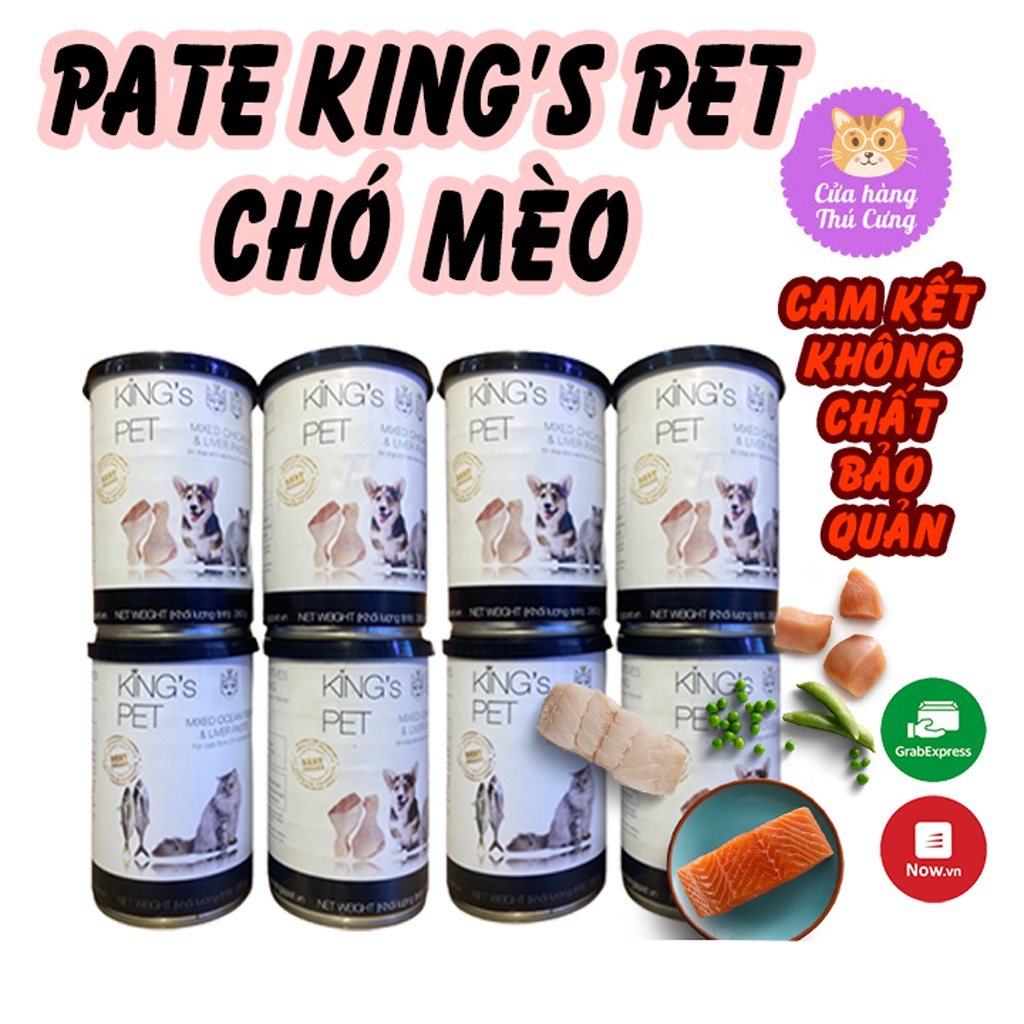 PATE KING’S PET - PATE CHO CHÓ MÈO CON 4 Vị  - LON 380g