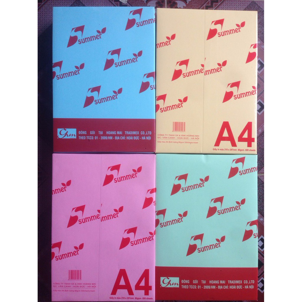 Giấy in màu summer 80gsm