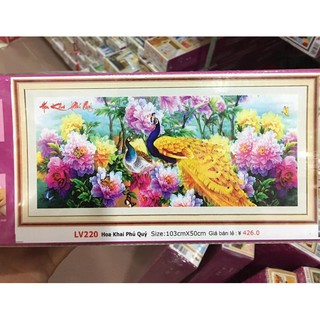 TRANH ĐÍNH ĐÁ HOA KHAI PHÚ QUÝ