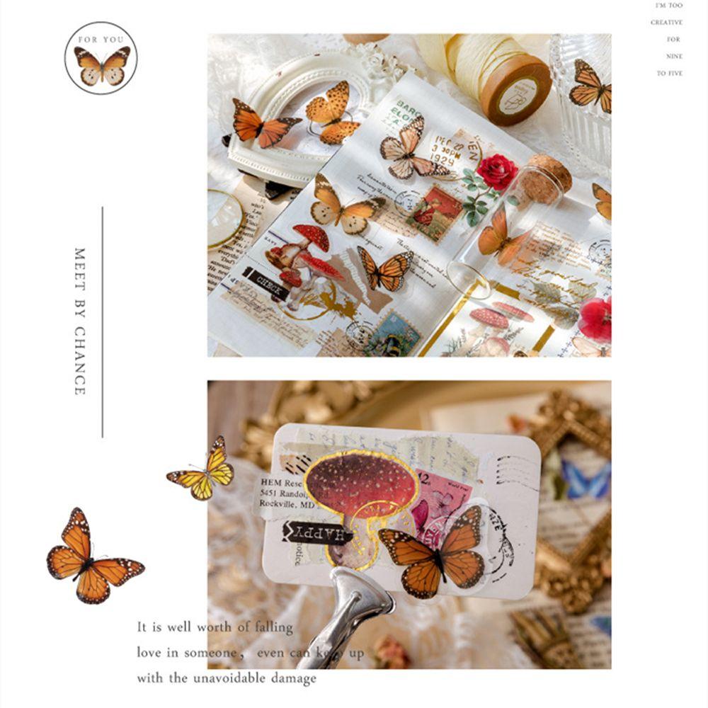 Set 40 Miếng Dán Trang Trí Sổ Tay / Nhật Ký / Sổ Tay Hình Bướm DIY