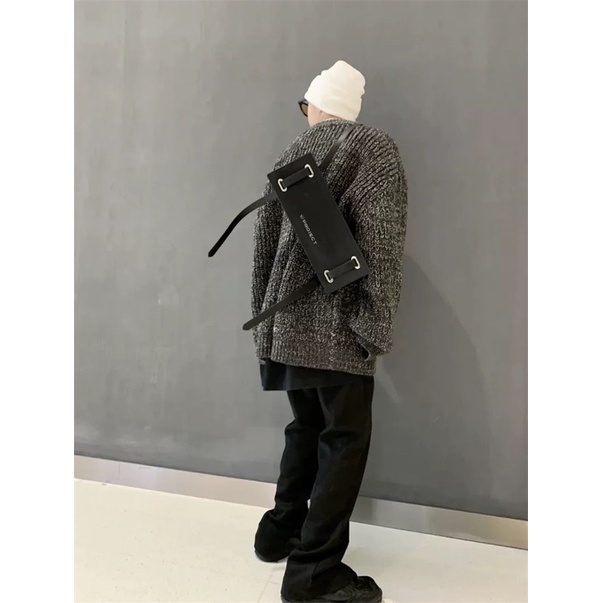 Áo len Raf Simons logo appliqued wool blend sweater ss21