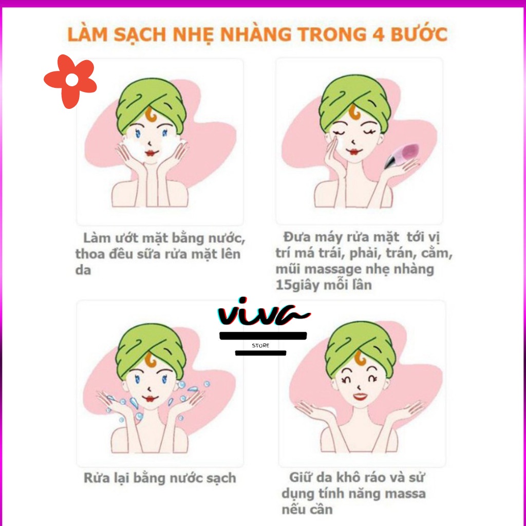 Máy rửa mặt mát xa nâng cơ trẻ hóa CHÍNH HÃNG SILICON CHỐNG NƯỚC BEIERYA BẢO HÀNH 2 THÁNG
