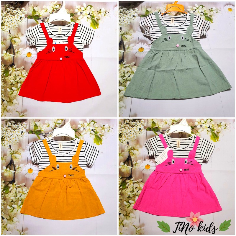 freeship Váy, đầm, yếm cotton cộc tay mềm mát hàng quảng châu cho bé gái