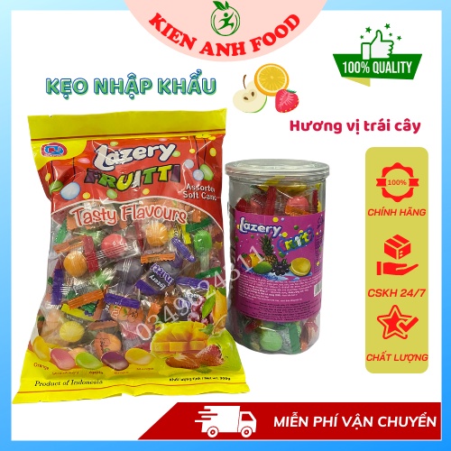 Kẹo dẻo Lazery Fruitti hương vị trái cây hàng nhập Indonesia Date mới