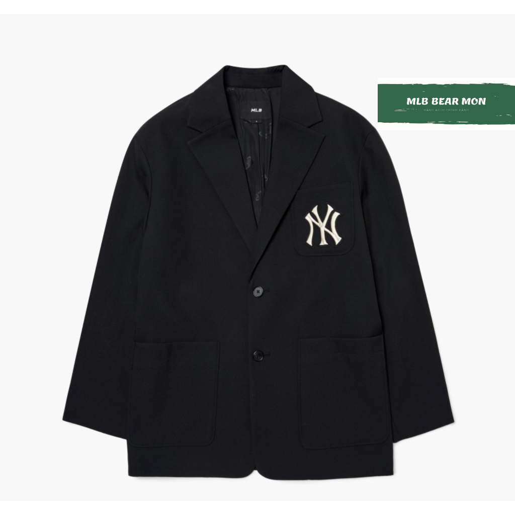 Áo Vest MLB Basic Medium Logo Blazer Light Jacket New York Yankees 3Ajkb5124-50Bks