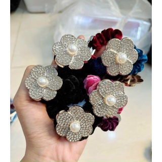 Cột Tóc Bọc Nhung Đính Đá