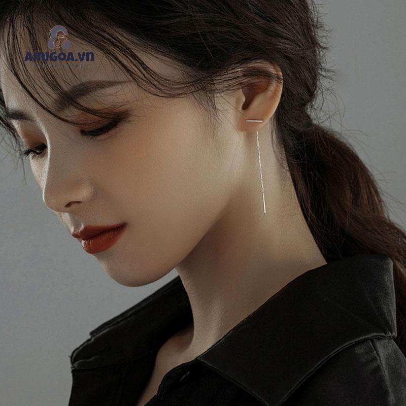 Bông Tai Dáng Dài Thiết Kế Đơn Giản Thời Trang