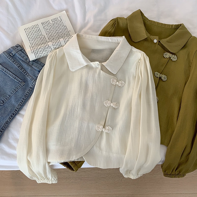 Áo Sơ Mi Nữ Dài Tay Dáng Rộng Phong Cách Hàn Quốc Baju Baju Wanita Lengan Panjang Hàng Mới Có Sẵn