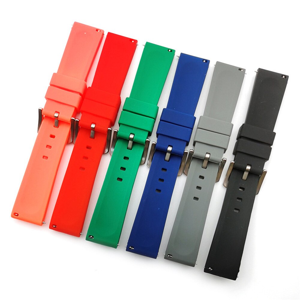 20mm 22mm Quality Silicone Watch Band For Huami Amazfit Watch GTS GTR 42mm 47mm Pace Pebble Stratos 2 3 2S Accessories Sport Waterproof Quick Release Bracelet Strap