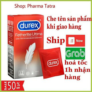 Bao cao su Durex Fetherlite Ultima 12 bao ❤️ Siêu mỏng - nhiều gel bôi trơn❤️