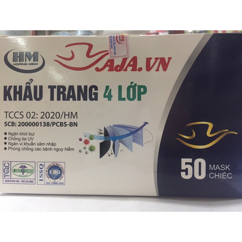 Khẩu trang Y tế 4 lớp Hoàng Minh cho người lớn - Trẻ em