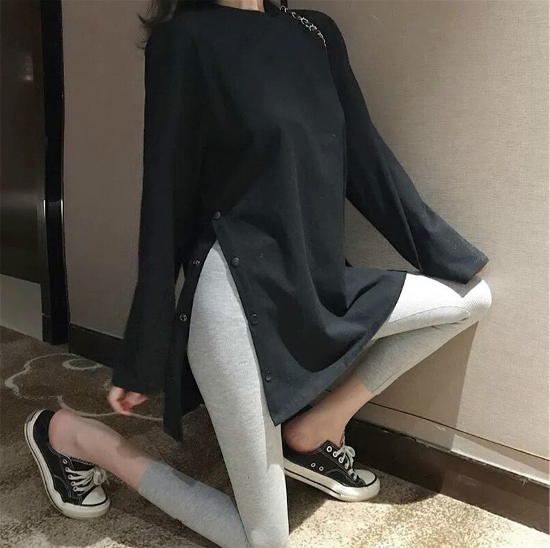 Áo Thun Tay Dài Cổ Tròn Dáng Rộng Thời Trang Mùa Thu Cho Nữ