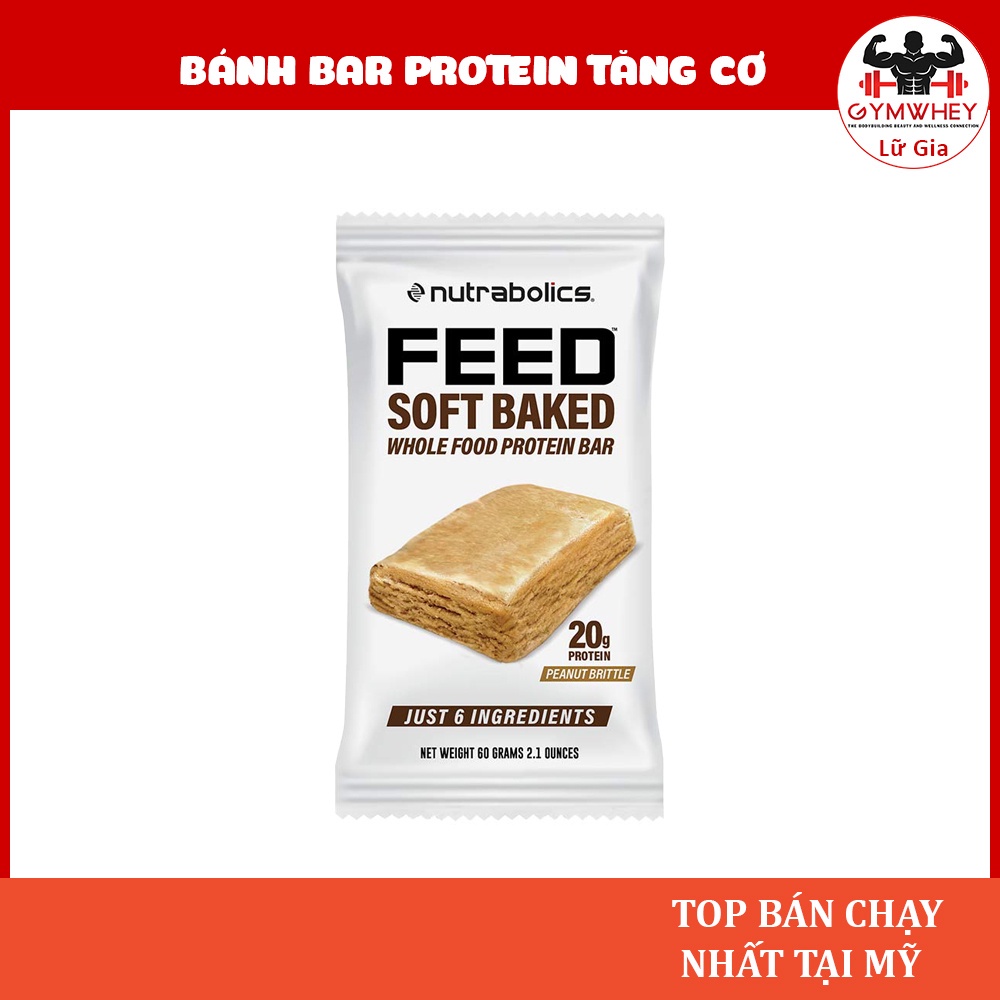 Bánh Bar Bánh Protein Thay Thế Bữa Phụ NUTRABOLICS FEED SOFT BAKED 60 Gram 1 Thanh Lẻ