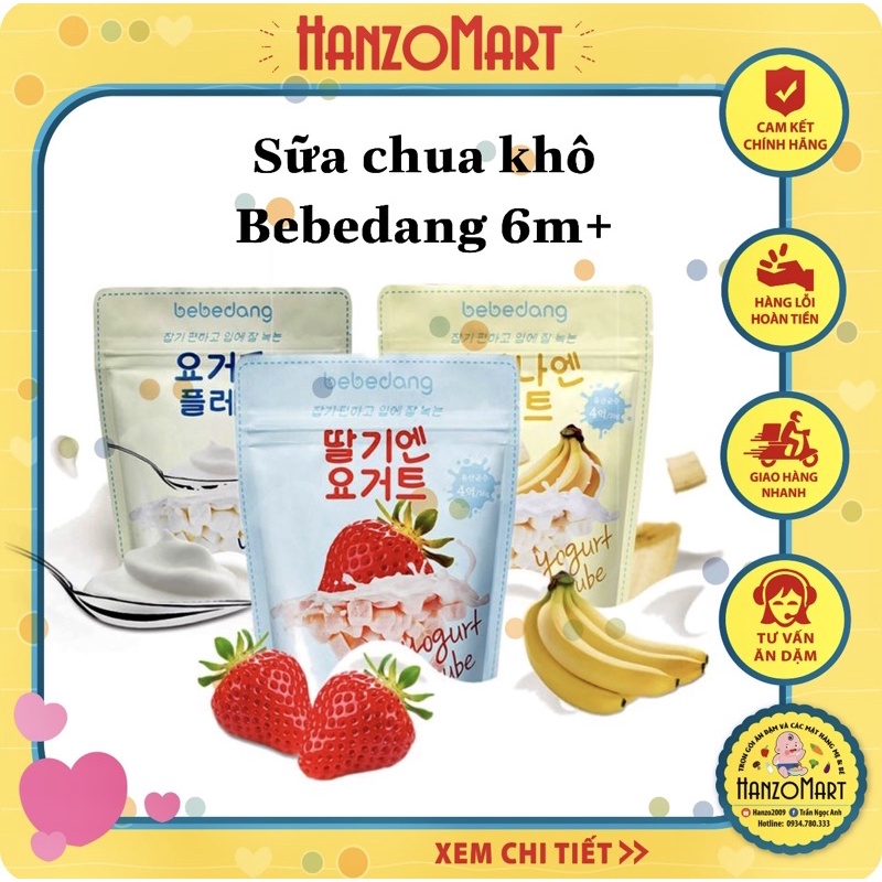 Sữa chua khô hoa quả phô mai Bebedang / Samto sấy lạnh Hàn Quốc ăn dặm 6m+