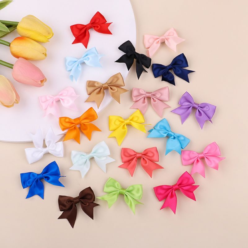 Sét 10/20 kẹp nơ đơn sắc màu kẹo ngọt thời trang