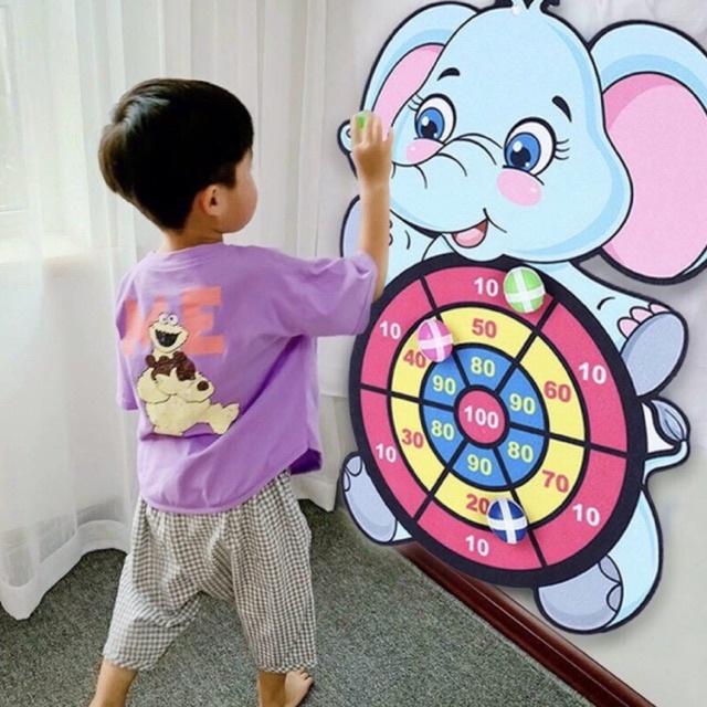 Đồ Chơi Bảng Phi Tiêu Ném Bóng Dính Cho Bé, Bộ Cung Bắn Bóng Gai Tính Điểm Hình Thú Cho Trẻ Em Và Trẻ Nhỏ.