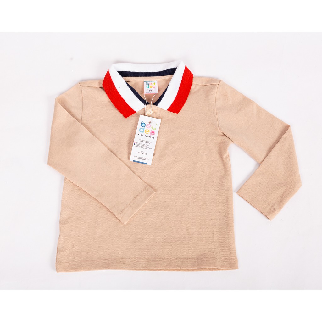 Áo Phông Bé Trai Từ 1 Đến 8 Tuổi Dài Tay Có Cổ Bẻ Chất Thun Cotton Thời Trang Cao Cấp Beddep Kid Clothes BA08