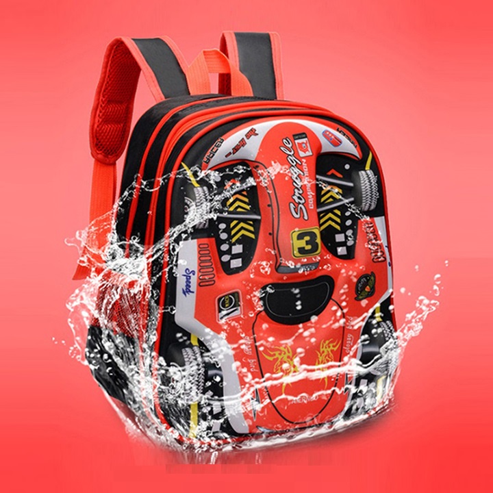 Balo Hình Ô tô 3D Cho Bé Đi Nhà Trẻ Chống Nước size 32cm cho bé đi học mầm non BALO-507