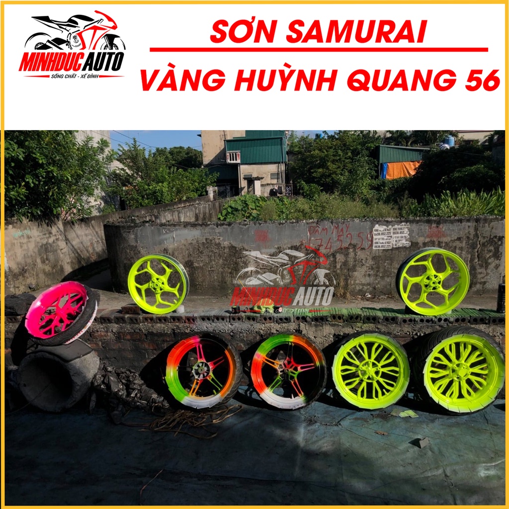 Sơn Samurai màu vàng huỳnh quang 56 - chai sơn xịt cao cấp nhập khẩu từ Malaysia